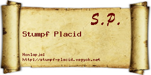 Stumpf Placid névjegykártya